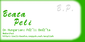 beata peli business card